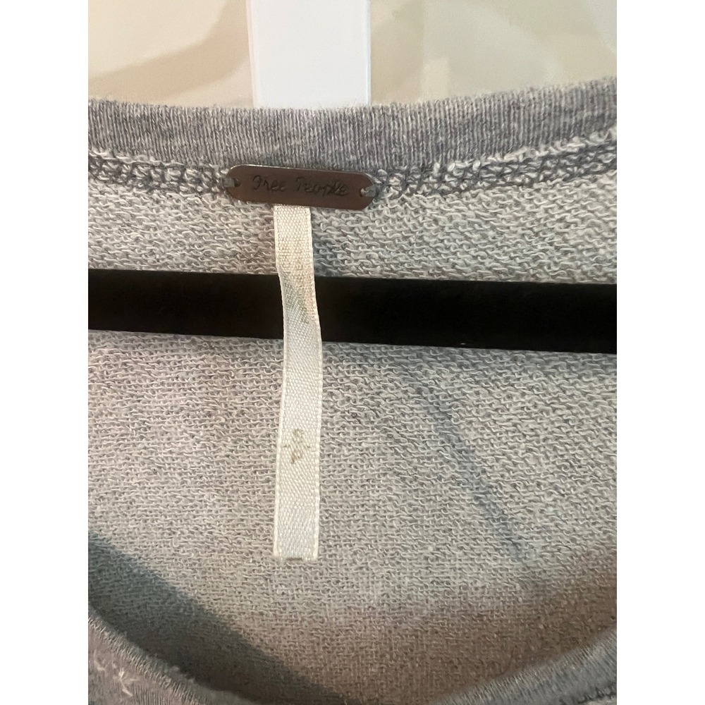 Free People Beautiful Sinner Sweatshirt Sweater Gray Ivory Alpaca Blend Small - Picture 6 of 7